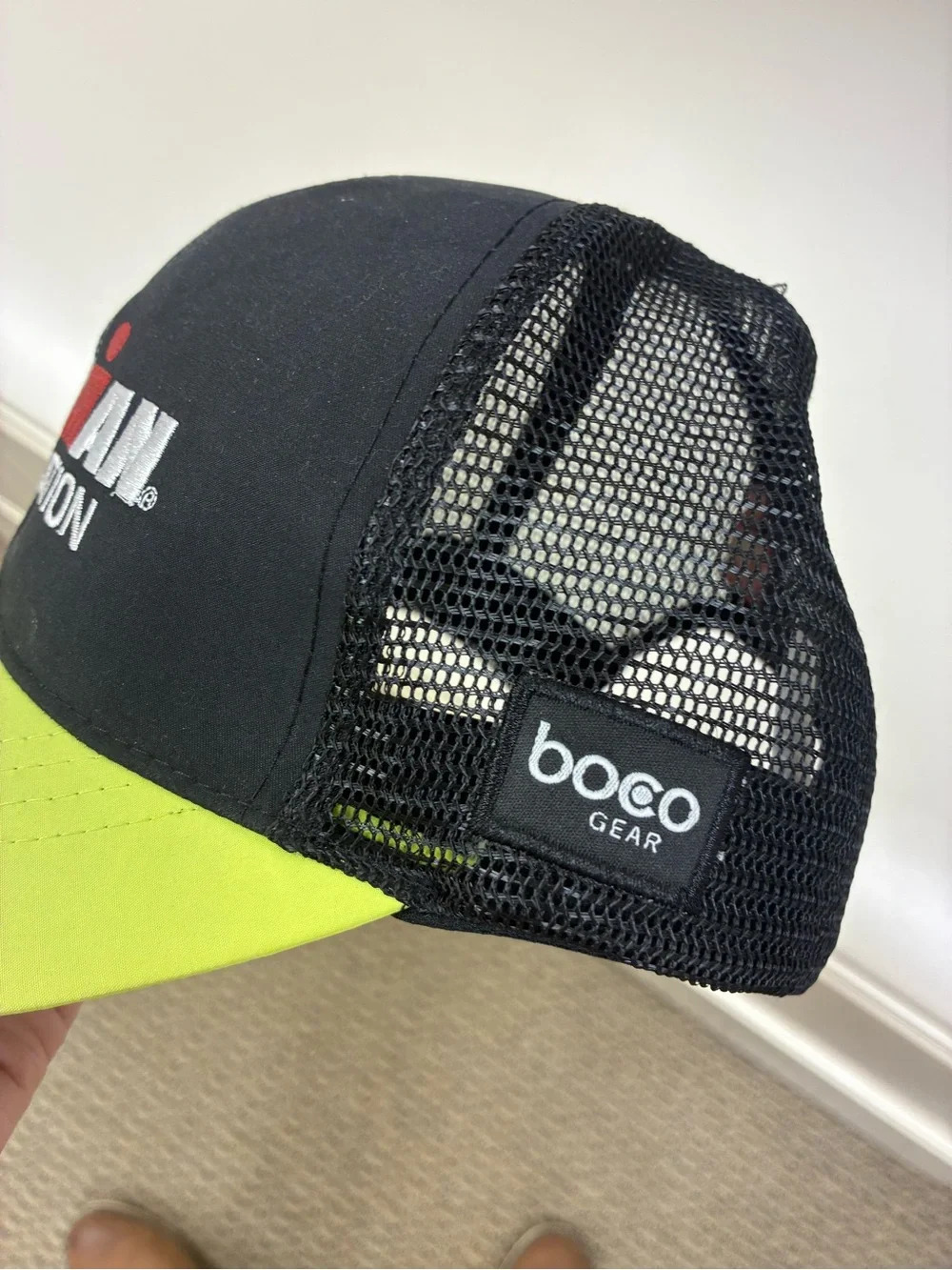 Ironman Foundation Captain Boco Gear Trucker Hat Mesh Snapback Cap Black Neon